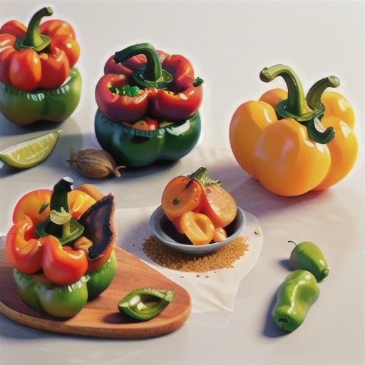 Nacho-stuffed capsicums