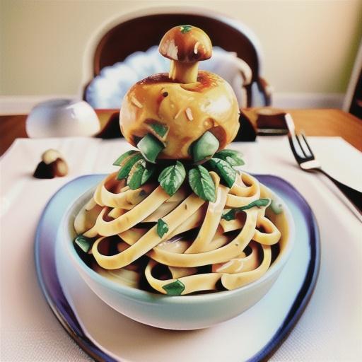 Fettuccine Alfredo with Mushrooms