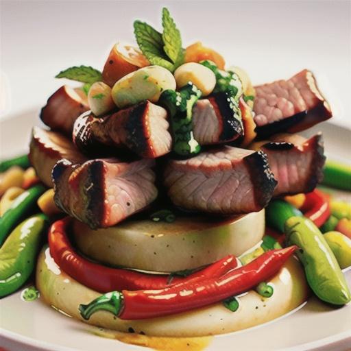 Rack of lamb with chilli-mint sauce