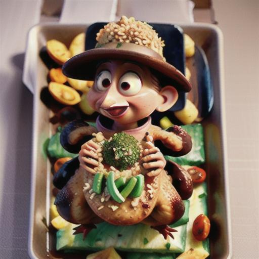 Roast chicken with prune and walnut stuffing