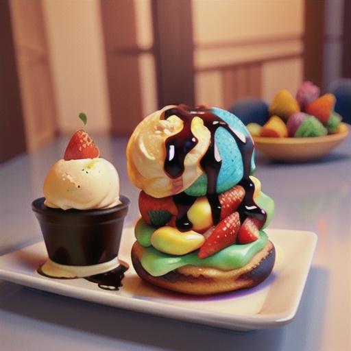 Grilled donuts with strawberries