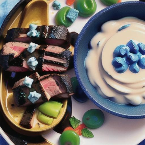 Blackened Steak Bites with Blue Cheese Sauce