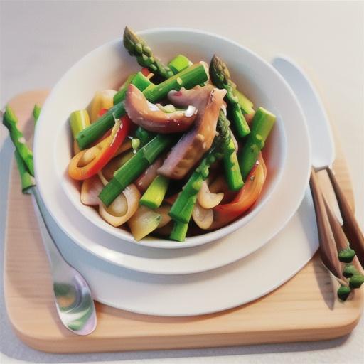 Pork and asparagus stir-fry