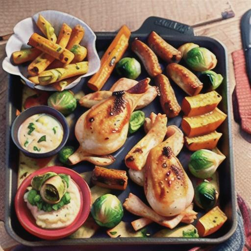 Sheet Pan Roasted Chicken Thighs with Brussels Sprouts