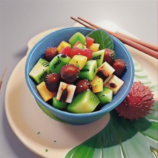 Asian fruit salad in ginger syrup