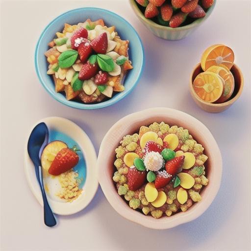 Mandarin and strawberry crumbles