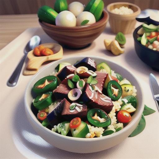 Spiced beef and pearl couscous salad