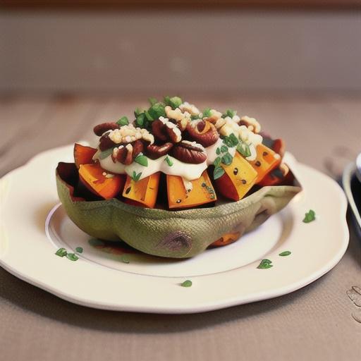 Stuffed Baked Sweet Potatoes with Pecans