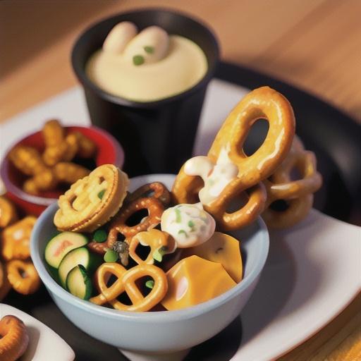 Pretzel Knots with Sharp Cheddar Cheese Dip