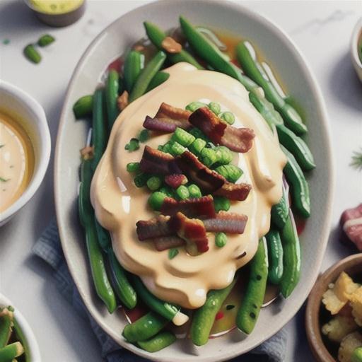 Steamed Fresh Green Beans with Garlic Dill Hollandaise Sauce