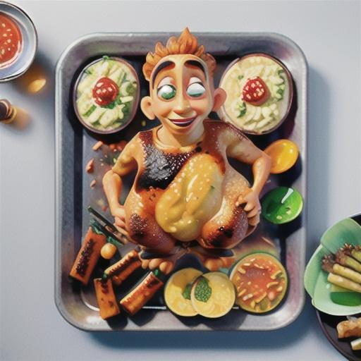 Barbecued chicken with fiery romesco sauce