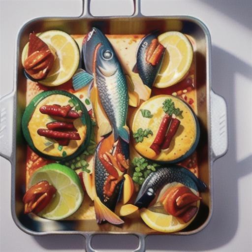 Lemon olive and harissa fish tray bake recipe