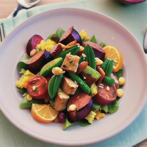 Warm orange, chicken & roasted beetroot salad