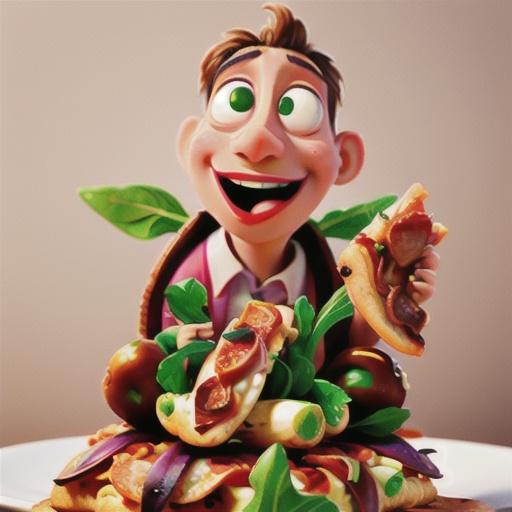 Eggplant and prosciutto with rocket pizza