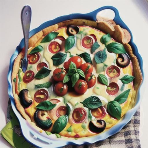 Tomato, mushroom and basil frittata