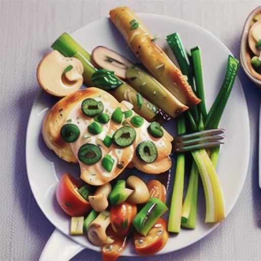 Healthy chicken with mushroom and leeks recipe