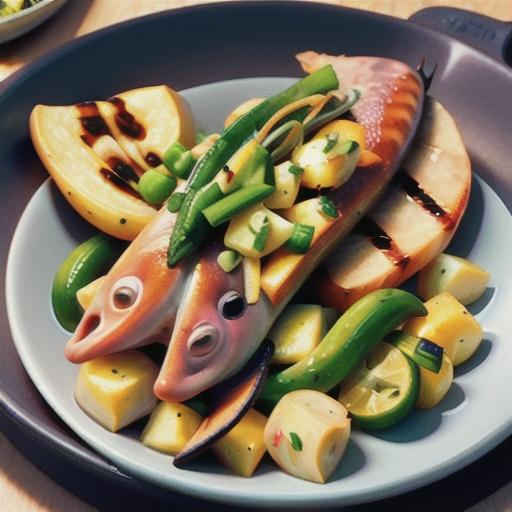 Swordfish with warm potato salad