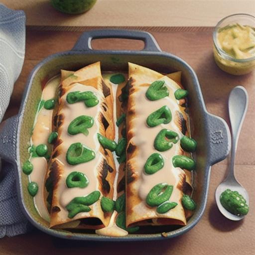 Chicken Enchiladas with Creamy Green Chile Sauce