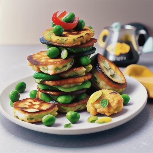 Pea, broad bean and haloumi fritters