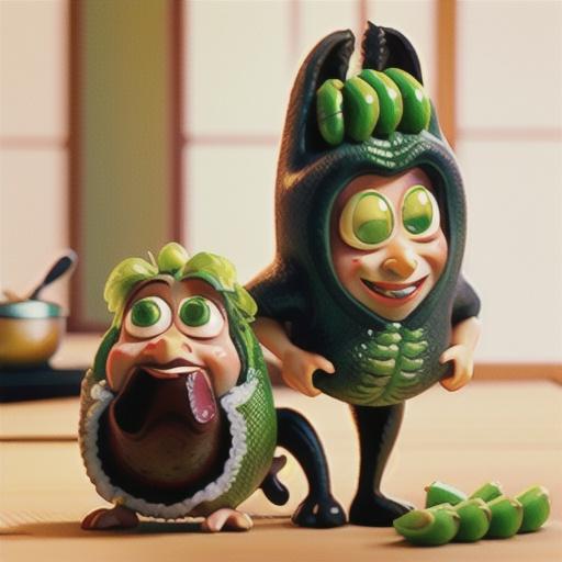 Tuna & green bean sushi