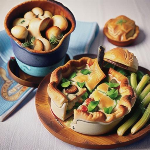Fennel, chicken and mushroom pot pies