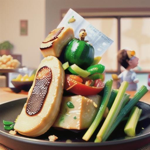 Sesame chicken with vegetables