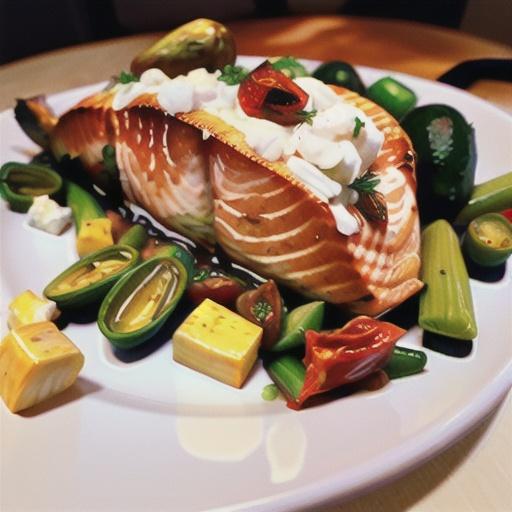 Pan-Seared Mediterranean Stuffed Salmon