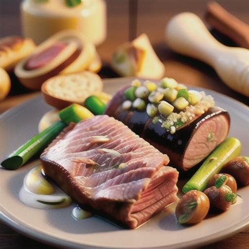 Corned silverside with cameline sauce