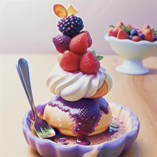 Berry meringue roulade