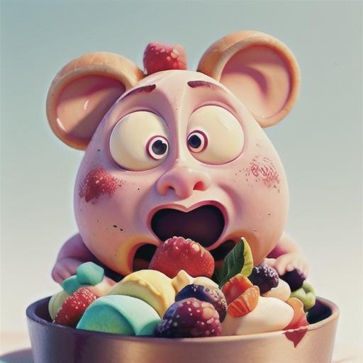 Crushed berries and ice cream