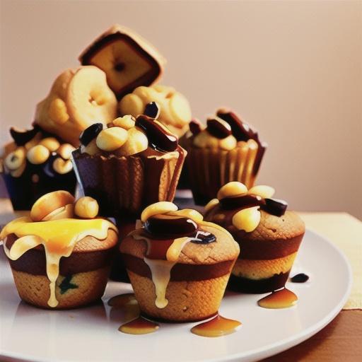 Fig and ginger muffins with butterscotch sauce