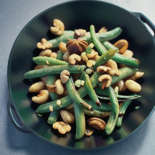 Roasted Green Beans with Onions and Walnuts