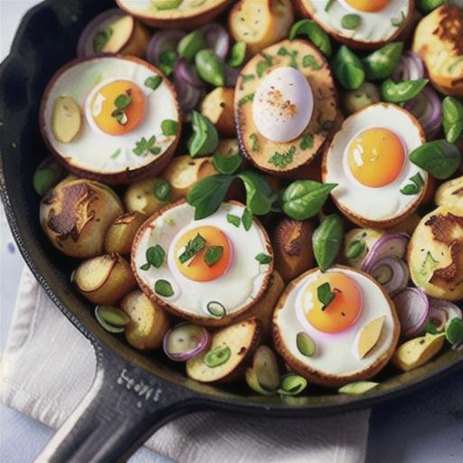 Green Shakshuka with Crispy Latkes
