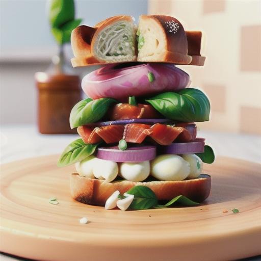 Pancetta, mozzarella and basil panini