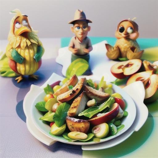 Apple, fennel and chicken salad