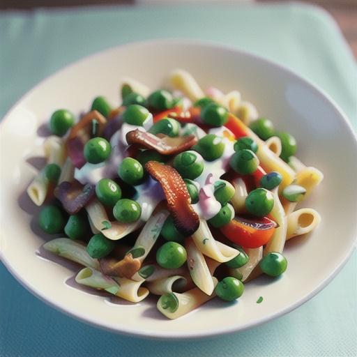 Creamy pea and bacon pasta