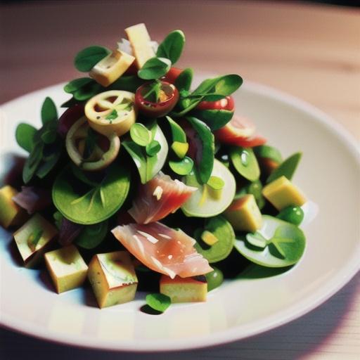Watercress salad with smoked salmon & pickled ginger