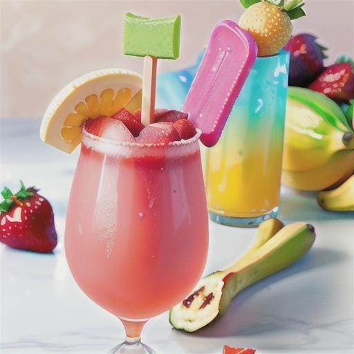 Strawberry-Banana Daiquiri Ice Pops