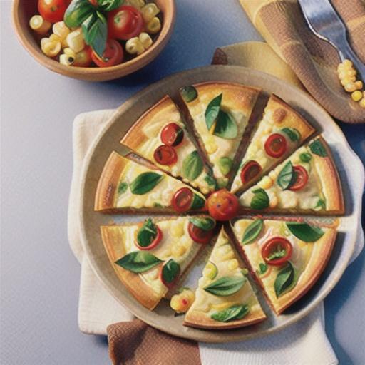 Corn and fetta frittata with tomato salad