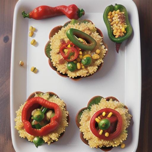 Spicy Baked Peppers with Quinoa and Corn