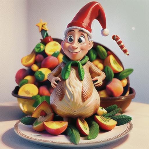 Roast turkey with rosemary potatoes & peaches