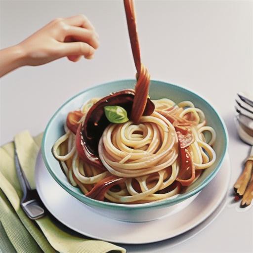 Spaghetti with sun-dried tomato sauce