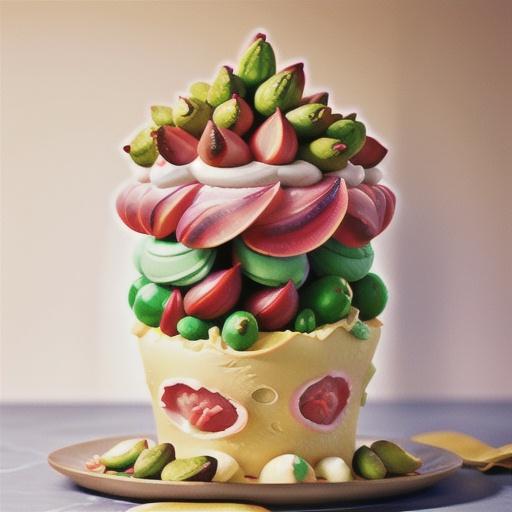 Martha's pavlova with rhubarb and pistachios