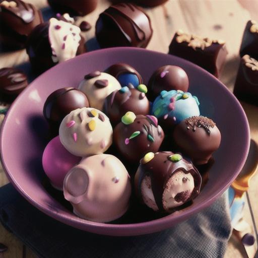 Chocolate ice-cream truffles