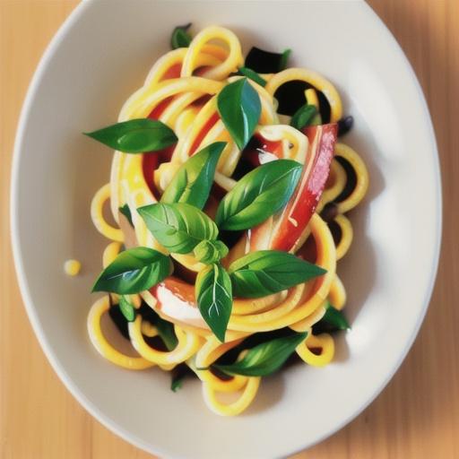 Lemon and basil spaghetti