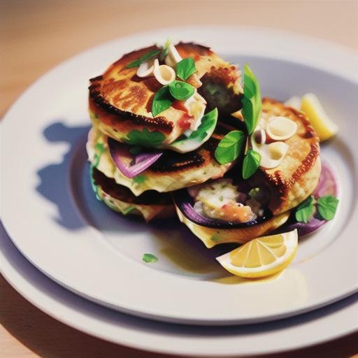 Double-salmon fishcakes with preserved-lemon mayo