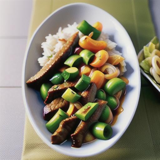 Sweet chilli & soy beef stir-fry with rice noodles