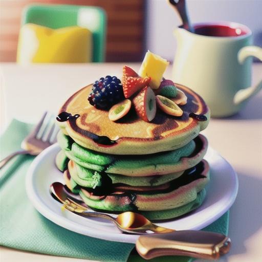 Mixed berry and avocado pancakes