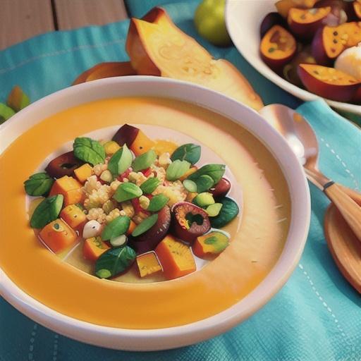 Creamy Butternut Squash Soup with Fresh Ginger and Quinoa