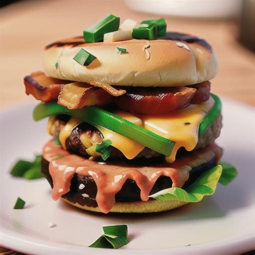 Grilled Bison Cheeseburgers with Bacon